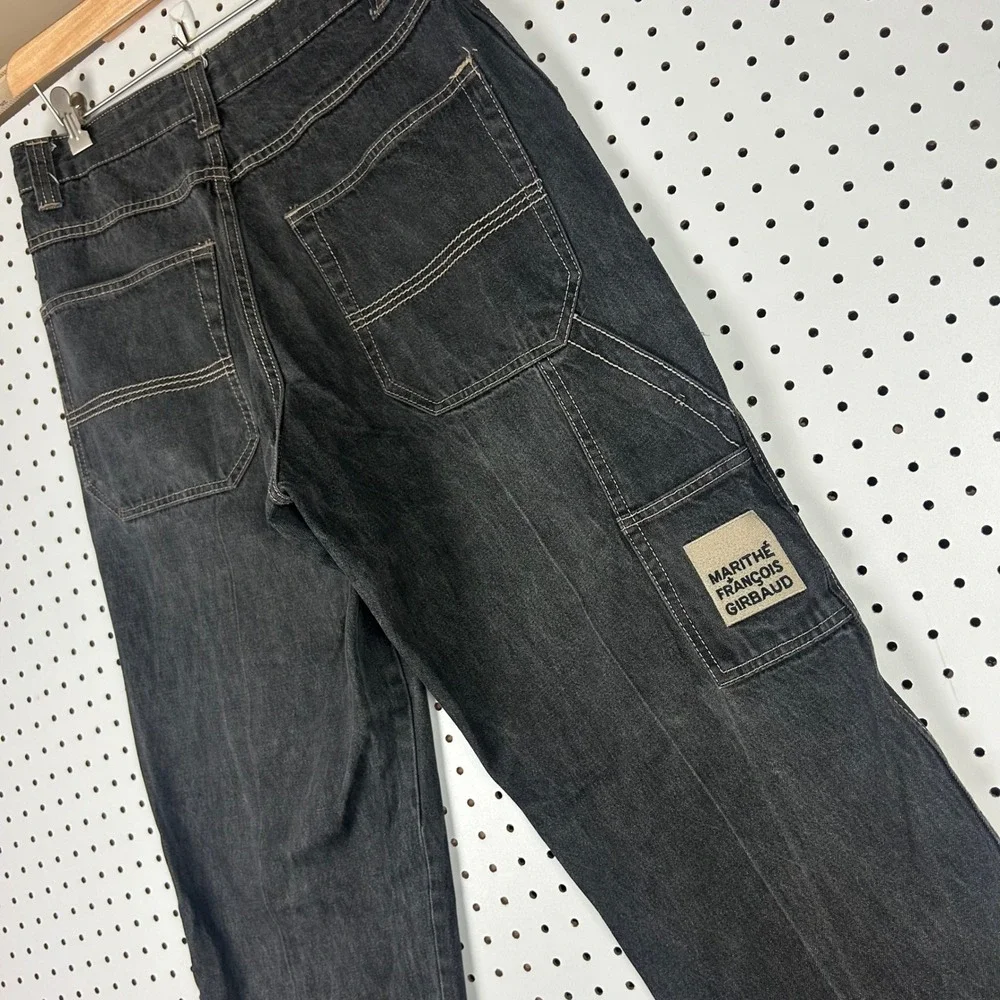 Marithe Francois Girbaud Mens 34x32 Black Denim Carpenter Jeans Baggy Y2K 90s